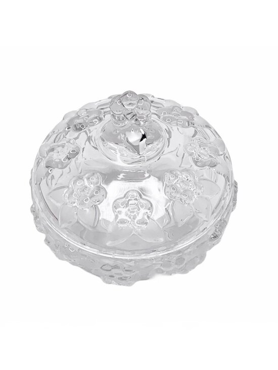 Other - COVERED DISH Clear glass Roses 2 piece Floral Unique design Organize beautifully